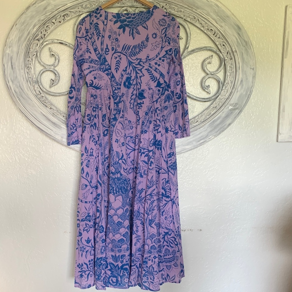Matta Long Sleeve Dress in Blue and Purple - Picture 3 of 9